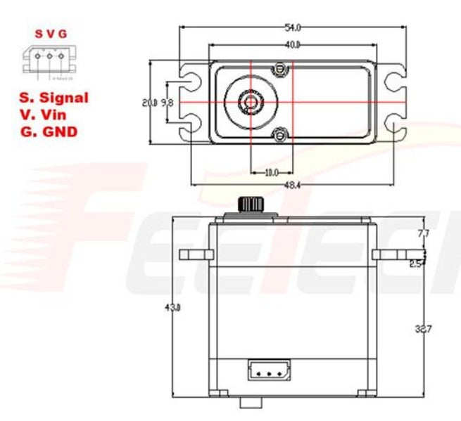 FEETECH SCS40-DS 40KG Dual Shaft Bus Servo Full Metal Hollow Cup Robot Servo