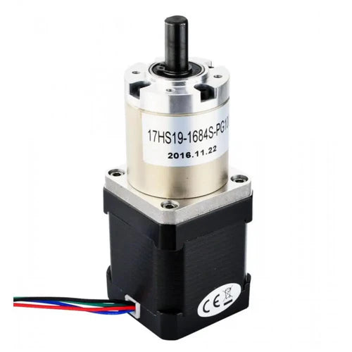 2.8V 1.68A 566oz-in NEMA 17 100:1 Bipolar Stepper Motor with Planetary Gearbox, High Torque, Compact Design