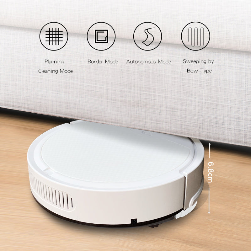Smart APP Robot Vacuum Cleaner, 1800Pa Suction, Slim 6.8cm Body, Multi-Mode Cleaning