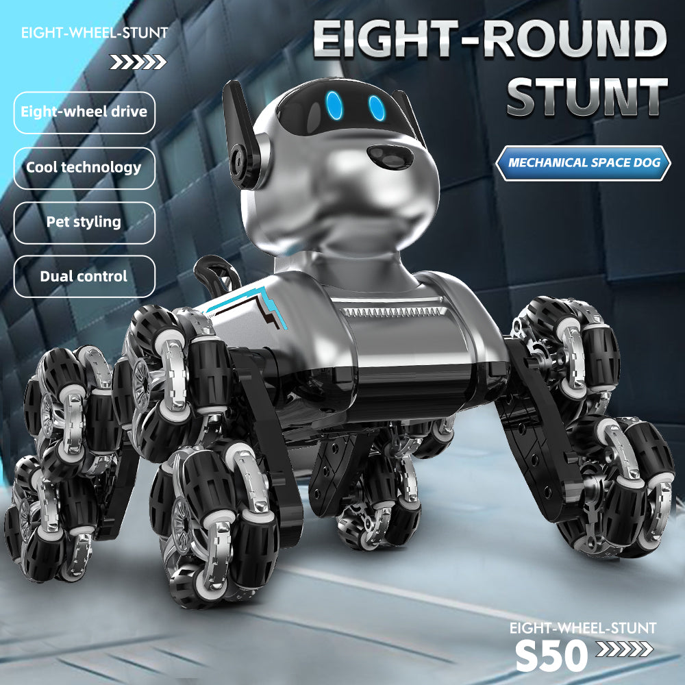 S50 Eight-Wheel Stunt Mechanical Dog – Intelligent Remote Control Robot Dog Toy