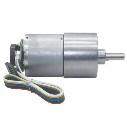 GM37 Geared Motor with Magnetic Encoder – 24V 1000RPM, 10:1 Metal Gearbox, High Precision & Torque for Robotics