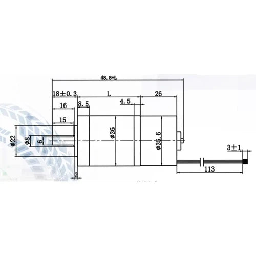 36 mm Ø BLDC3625 Brushless DC Planetary Gearbox Motor 24V 1600RPM High Efficiency Low Noise