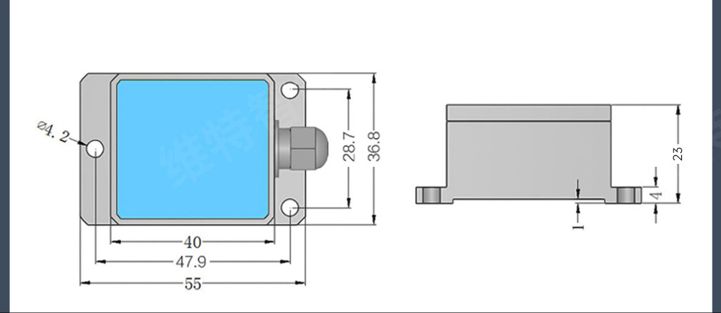 High Precision AGV IMU Sensor HWT601 RS485 Modbus 9-Axis Attitude Sensor ROS Supported IP67