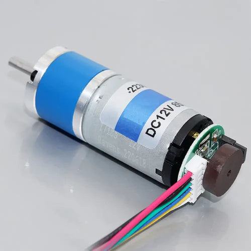 22mm Planetary Gear Motor with 12V Magnetic Encoder, 185RPM High Torque Low Backlash DC Gearmotor