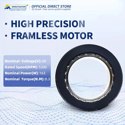 Frameless Torque Motor FL-50-08 | High-Torque Robot Arm Motor with Hall Sensor | 48V 163W