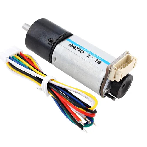 20D 12V Planetary Gear Motor w/ Encoder – 95RPM Brushed DC, Heavy Duty 20mm Gearbox