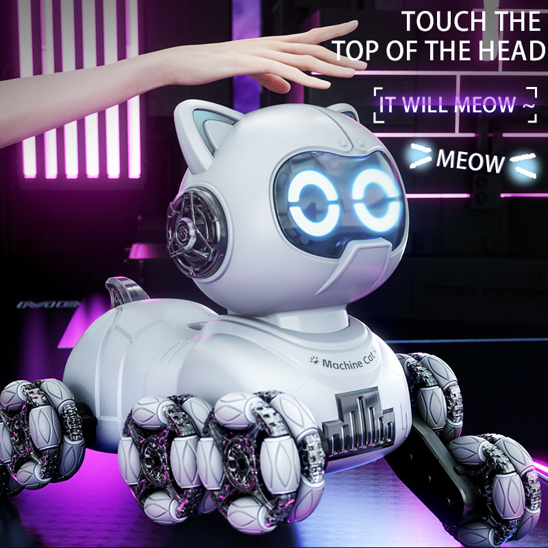 Smart Eight-Wheeled Robotic Cat – Interactive Mechanical Pet Toy with Remote Control