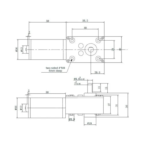 5840 3650 24V 80RPM High Torque Worm Gear Motor – DC Self-Locking Worm Geared Motor with Metal Gears