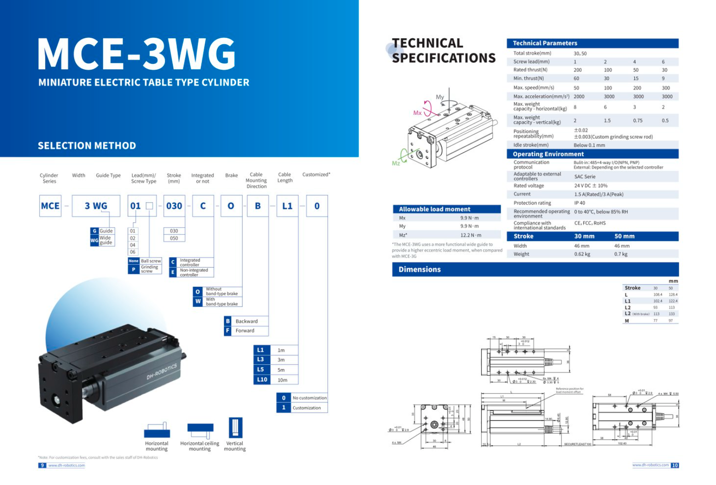 MCE-3WG Miniature Table-Type Servo Electric Cylinder – High Precision Linear Actuator