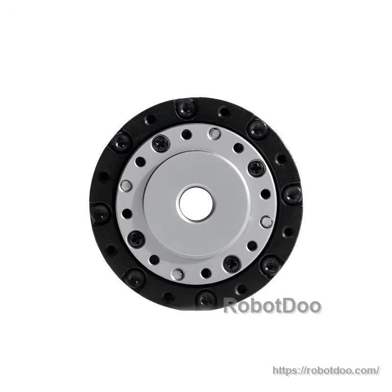 Front mounting flange close-up with central bore and bolt hole pattern on TA-40 actuator