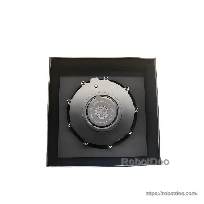 Xiaomi CyberGear Micro-motor shown packaged in box insert, top-down view