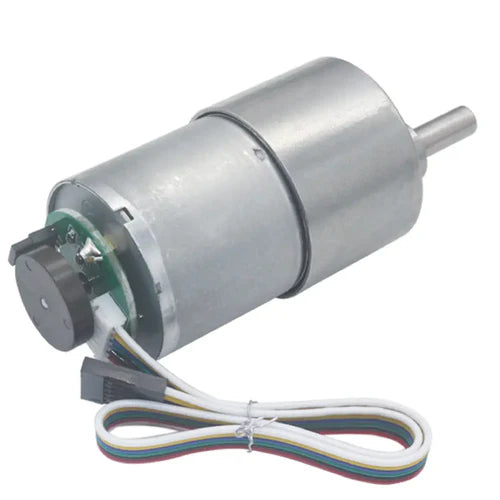 GM37 Geared Motor with Magnetic Encoder – 24V 1000RPM, 10:1 Metal Gearbox, High Precision & Torque for Robotics