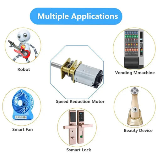DC 12V 500RPM N20 High Torque Speed Reduction Motor with Metal Gearbox (4-Pack)