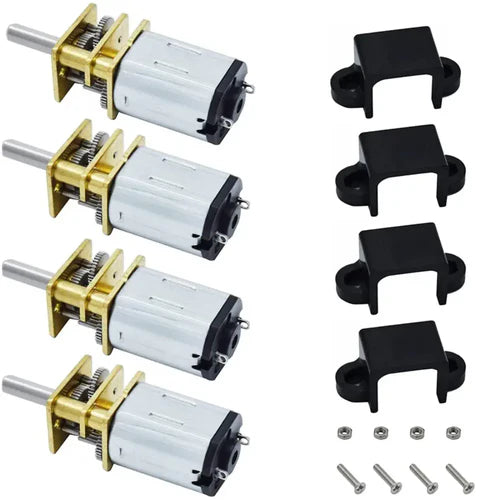 DC 12V 500RPM N20 High Torque Speed Reduction Motor with Metal Gearbox (4-Pack)