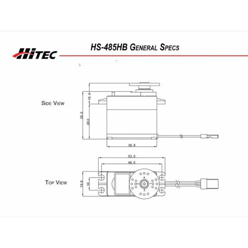 Hitec HS-485HB High-Torque Standard Servo Motor with Karbonite Gears & Ball Bearing – 4.8V/6V