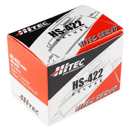 Hitec HS-422 Standard Servo Motor – 3-Pole, Dual Oilite Bearings, 57 oz-in Torque, 0.16s Speed