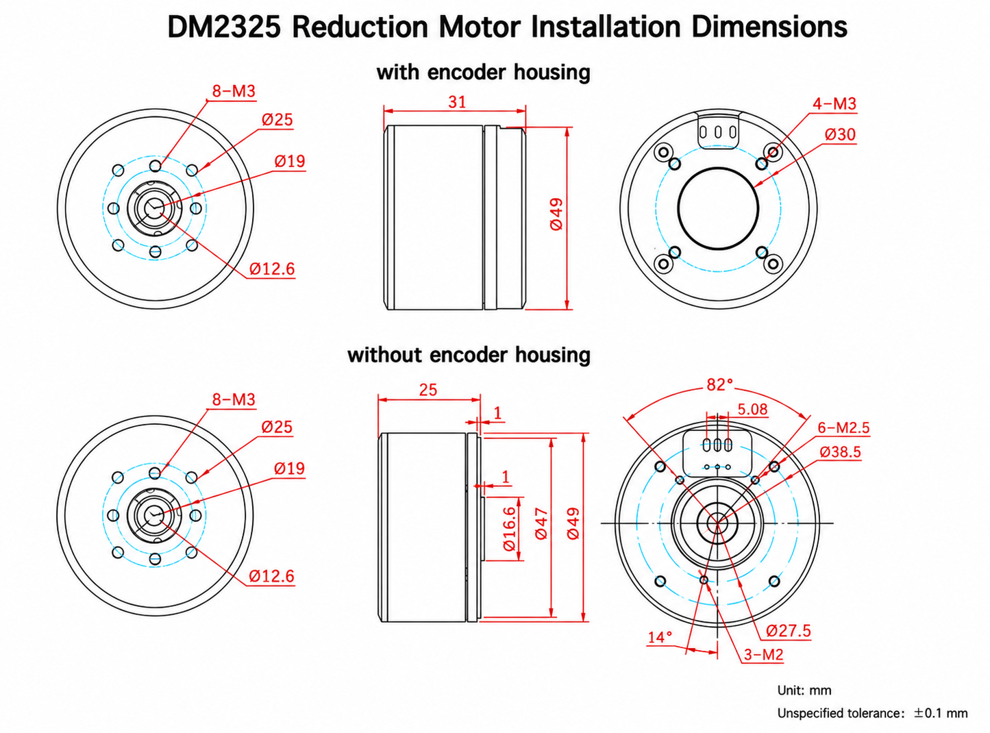 HT4315 Hollow Shaft Brushless Gimbal Motor 24V BLDC Outrunner Motor with Optional Magnetic Encoder