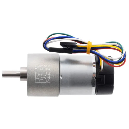 Pololu 150:1 Metal Gearmotor 37Dx73L mm with 64 CPR Encoder & Helical Pinion – High-Torque 12V DC Motor