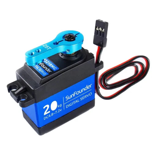 Sunfounder SF3218MG Metal Gear Digital Servo 20KG High Torque – High Precision, Dual Ball Bearings, CNC Aluminum Case