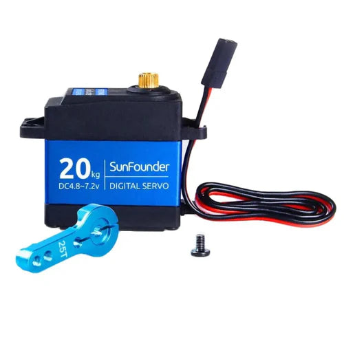 Sunfounder SF3218MG Metal Gear Digital Servo 20KG High Torque – High Precision, Dual Ball Bearings, CNC Aluminum Case