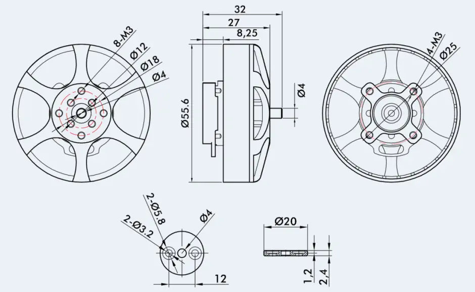 TMotor MN5008 KV170 UAV Brushless Motor Antigravity – High Efficiency, 4.2kg Thrust, IP35 Rated