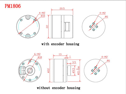 GB1806 Brushless Gimbal Motor with Encoder Optional | Compact BLDC Motor for Robotic Finger & Stabilizer Applications