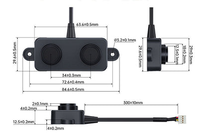 Ultrasonic Waterproof Distance Sensor Module for AGV Robot Obstacle Avoidance (IP67 Split Type)