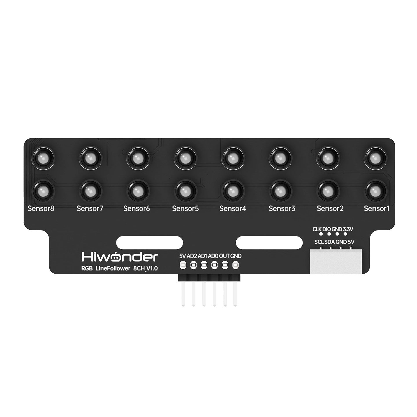 RGB 8-Channel Line Follower Sensor Module with Auto Calibration for Arduino STM32 Raspberry Pi Jetson