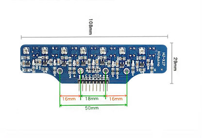 7-Channel Infrared Line Tracking Sensor Module – Digital Output for Robot Car