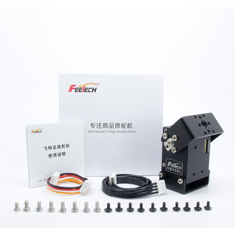 FEETECH SM45BL RS485 Bus Brushless Servo 45KG Steel Gear 360° Dual Shaft High Precision Robot Servo