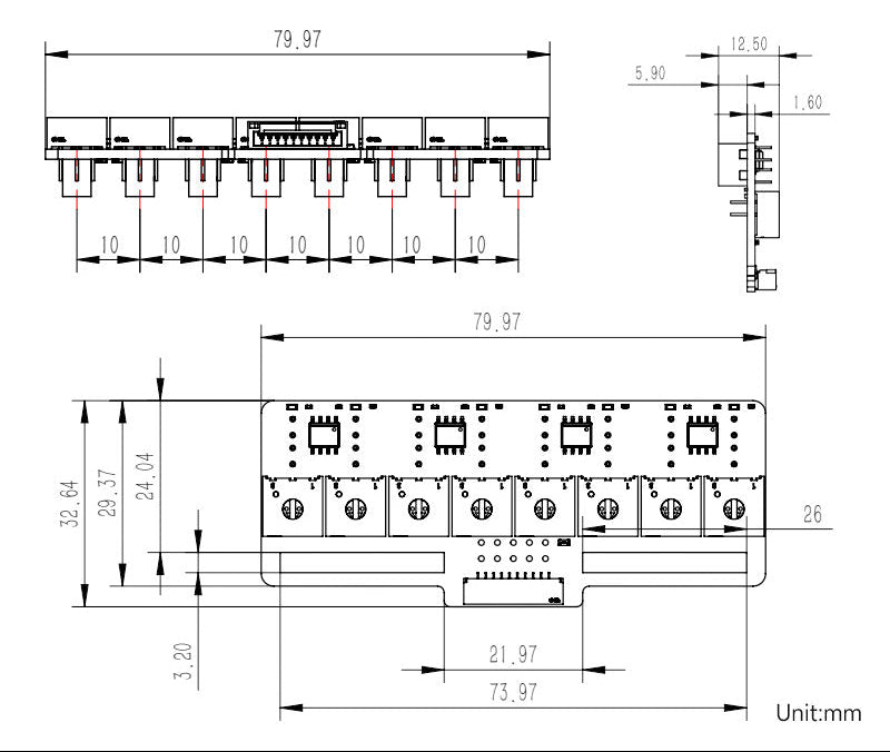 8-Channel IR Line Tracking Sensor Module for Robot Car (Analog & Digital Output, UART/I2C Support)