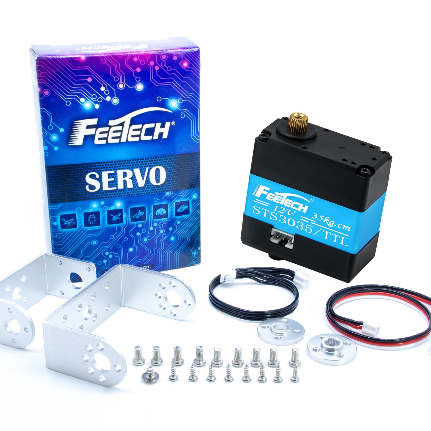 FEETECH STS3035 35KG 12V TTL Serial Bus Servo Aluminum Mid-Case 360° Robot Servo