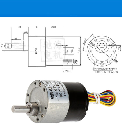 GM37-BLDC3525 Brushless DC Gear Motor 12V 24V High Torque Metal Gear Reduction Motor with PWM Speed Control