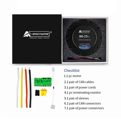 MYACTUATOR RMD X8 Pro V2 BLDC Servo Motor w/ Integrated Driver, CAN Bus, 9:1 Gear Ratio, 48V, 13N·m Torque