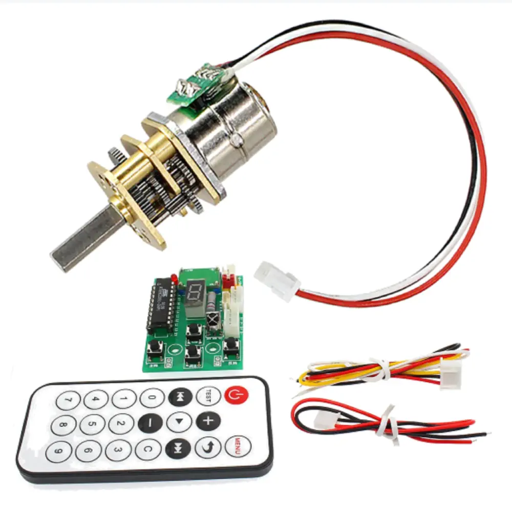10 mm DC Geared Stepper Motor with Driver Kit – 50 V, 380:1 Gear Ratio
