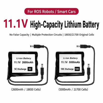 11.1V High-Rate Li-ion Battery Pack With Charger for ROS Robots & Smart Robot Cars