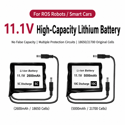 11.1V High-Rate Li-ion Battery Pack With Charger for ROS Robots & Smart Robot Cars