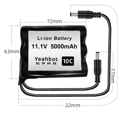 11.1V High-Rate Li-ion Battery Pack With Charger for ROS Robots & Smart Robot Cars