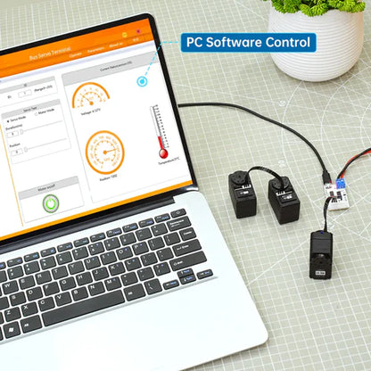 Hiwonder LX-16A Full Metal Gear Serial Bus Servo with Real-Time Feedback Function for RC Robot (Control Angle 240°)