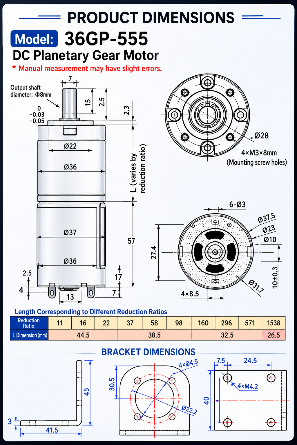 12V 58RPM High Torque DC Planetary Gear Motor 6mm / 8mm D Shaft for Robotics & Automation