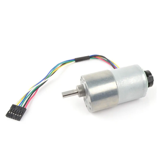 12V DC Geared Motor with Encoder – 131:1 Reduction