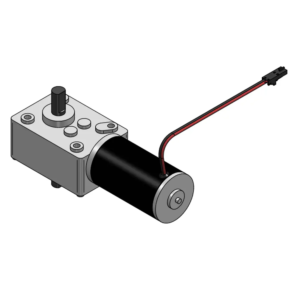 12V 16 RPM High Torque Dual Shaft Worm Gear Motor – Customized Connector Terminations