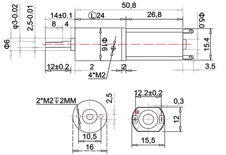 16mm DC Planetary Gear Motor – 12V 2100RPM High Torque Drive