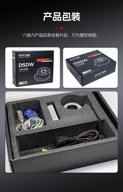 6 Axis Force Torque Sensor Industrial Robot Arm Multi Axis Load Cell RS485 High Precision