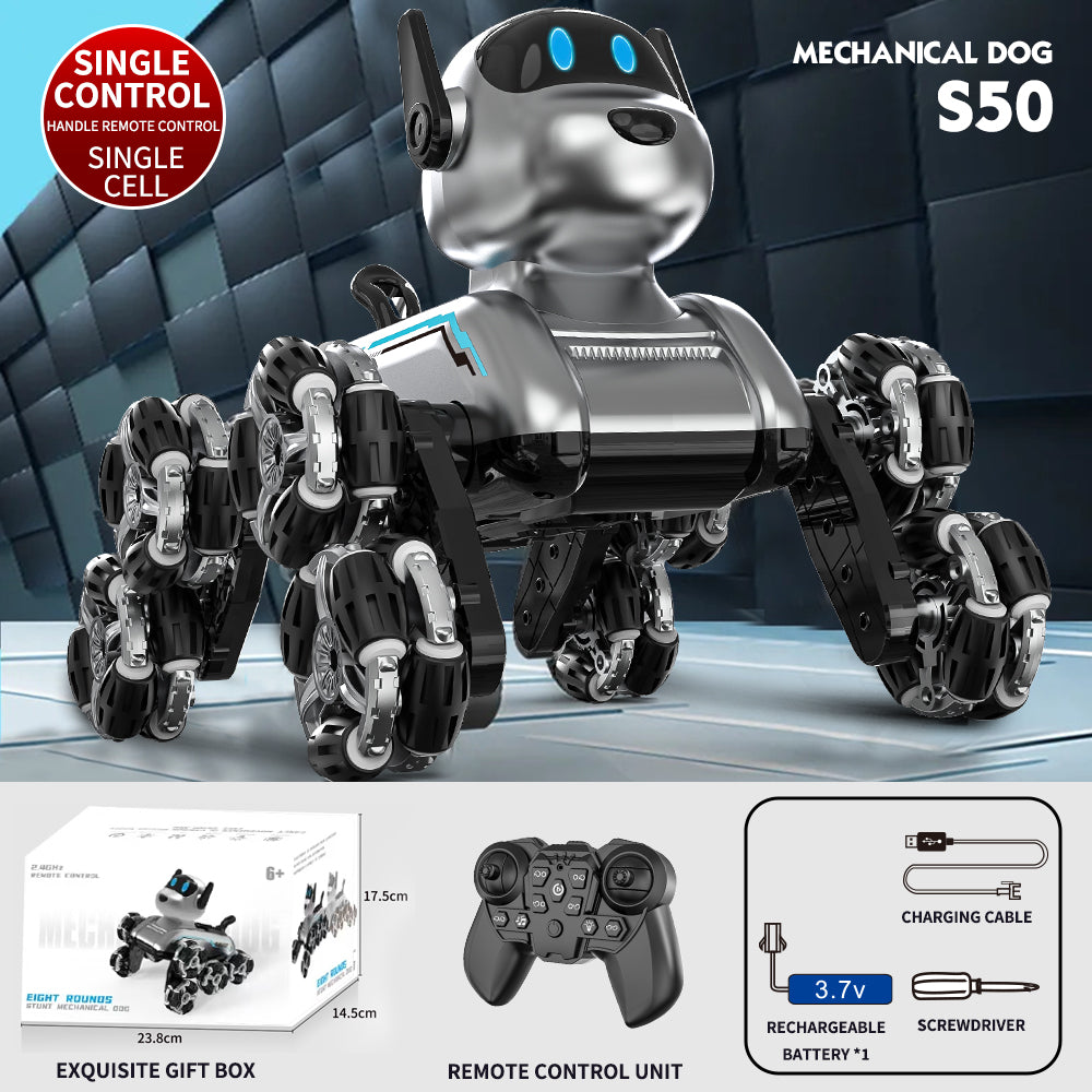 S50 Eight-Wheel Stunt Mechanical Dog – Intelligent Remote Control Robot Dog Toy