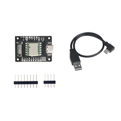Hiwonder IM10A IMU module package contents: PCB board, USB Type-C cable, and pin headers