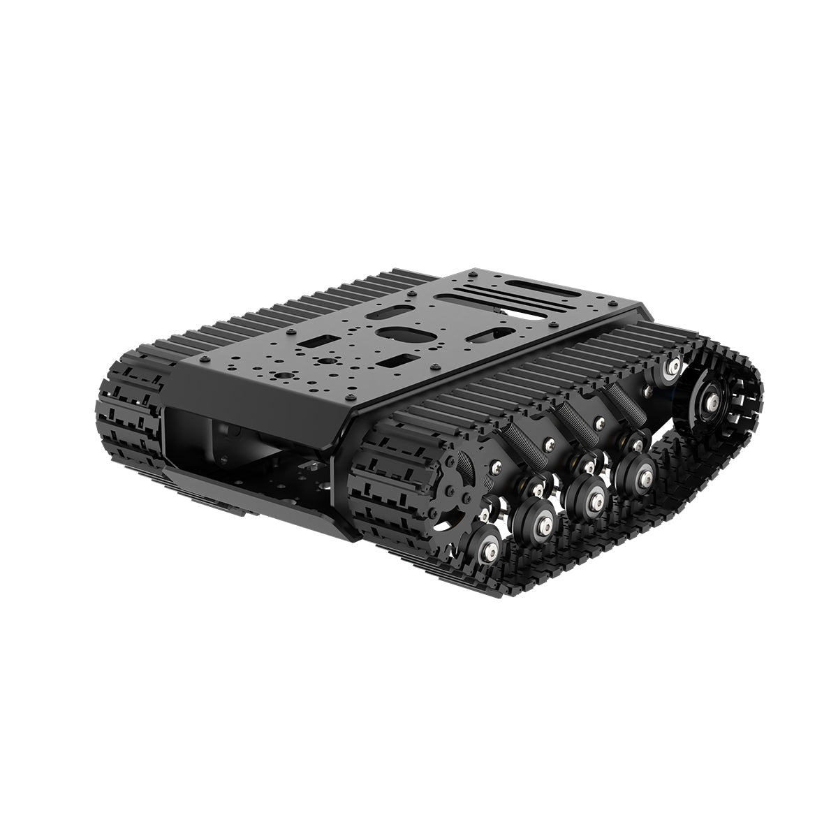 Hiwonder suspended shock-absorbing tracked chassis smart car base, angled top view