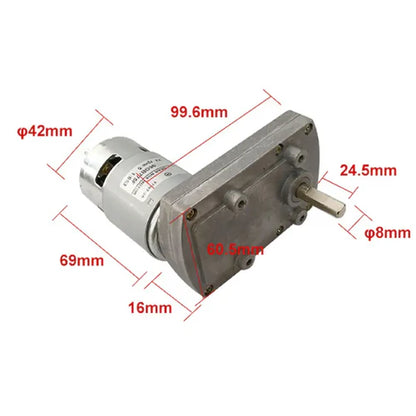 HDC 24V Flat Spur Gear Motor, 3RPM Parallel Shaft Gear Motor – High Torque Compact DC Gearbox