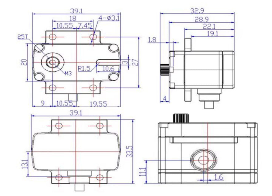 FEETECH FB2308M Waterproof Brushless Servo Motor 7KG 360° Magnetic Encoder Metal Gear Digital Servo