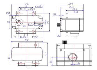 FEETECH FB2308M Waterproof Brushless Servo Motor 7KG 360° Magnetic Encoder Metal Gear Digital Servo